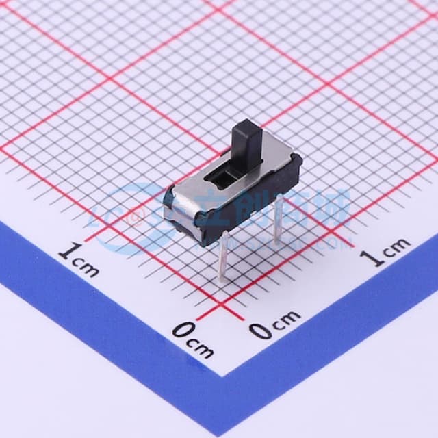 滑动开关9.0*3.5*3.0mm插件正拨三脚二档 【拨动】实物图