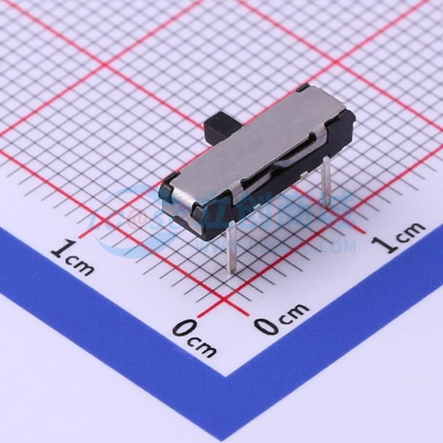 滑动开关13*3.5*2.0mm插件侧拨四脚三档 【拨动】实物图