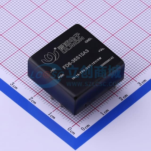 DC/DC模块电源，宽范围输入，6W输出功率【插件】实物图