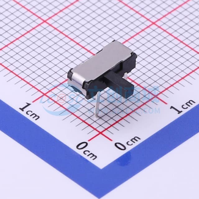 滑动开关9.0*3.5*4.0mm插件侧拨三脚二档 【拨动】实物图