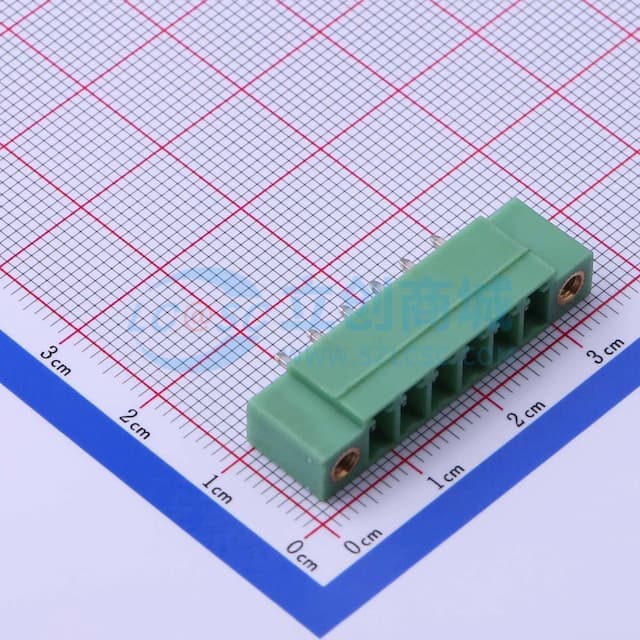 3.81mm 1x6P 排数:1 每排P数:6 螺丝固定【插拔】实物图