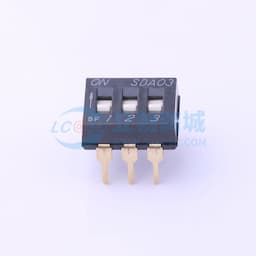 间距2.54mm 平拨,凹槽式 3位拨码开关 【插件】缩略图