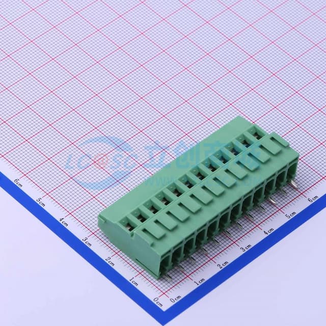 1x12P 5.08mm 直插 排数:1 每排P数:12 【插件】实物图