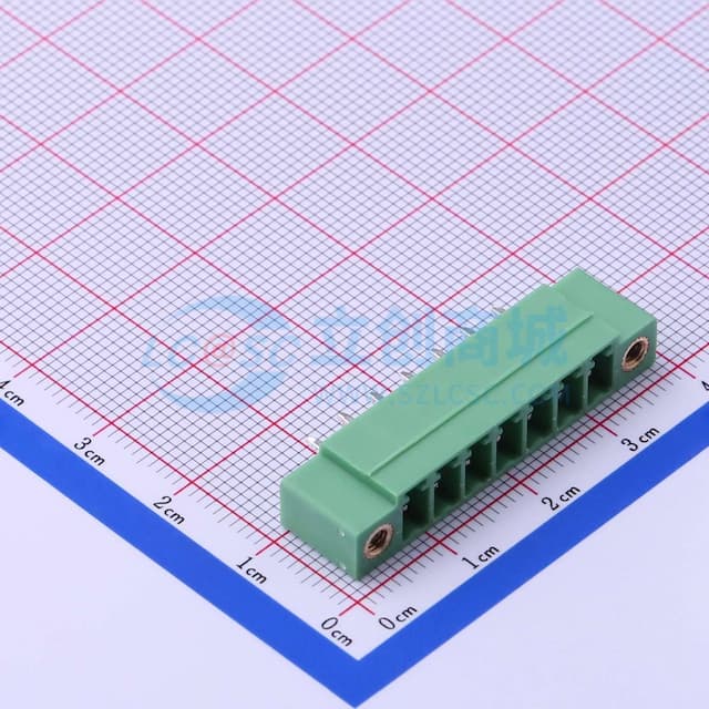 3.81mm 1x7P 排数:1 每排P数:7 螺丝固定实物图