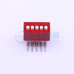 间距2.54mm 平拨,凸起式 5位拨码开关 【插件】缩略图