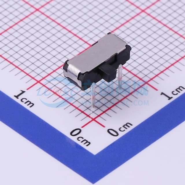 滑动开关9.0*3.5*2.0mm插件侧拨三脚二档 【拨动】实物图