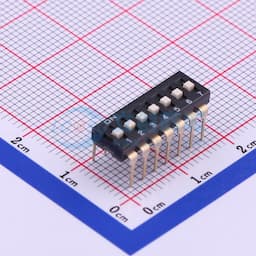 间距2.54mm 平拨,凸起式 7位拨码开关 【拨码】缩略图