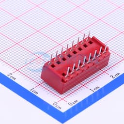 间距2.54mm 平拨,凸起式 8位拨码开关 【拨码】缩略图