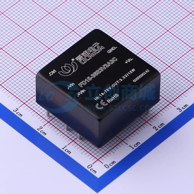 DC/DC模块电源，宽范围输入，15W输出功率【插件】实物图