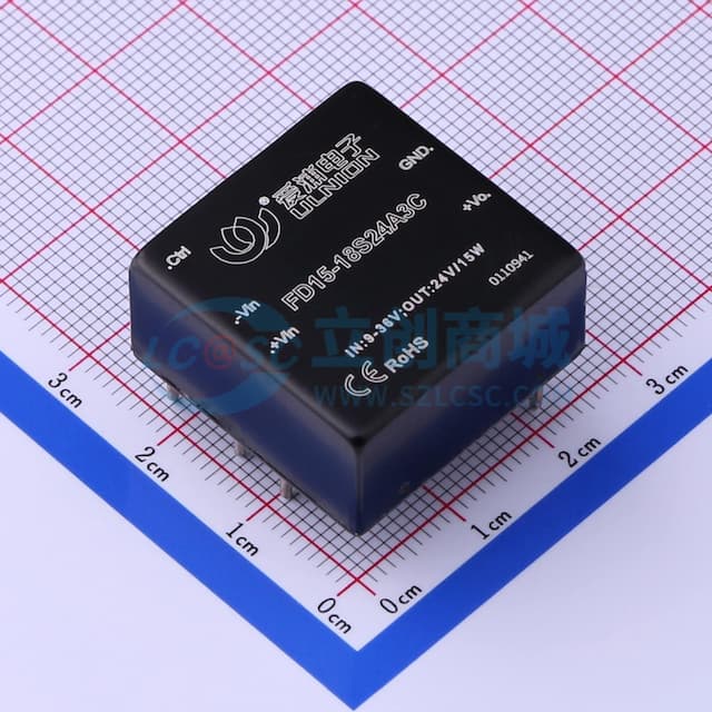 DC/DC模块电源，宽范围输入，15W输出功率【插件】实物图