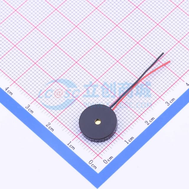 【插件】压电式无源蜂鸣器 Φ13*2.5mm 线长30mm实物图