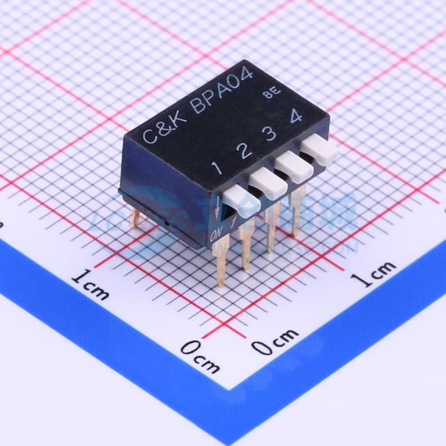 间距2.54mm 琴键 4位拨码开关 【拨码】实物图