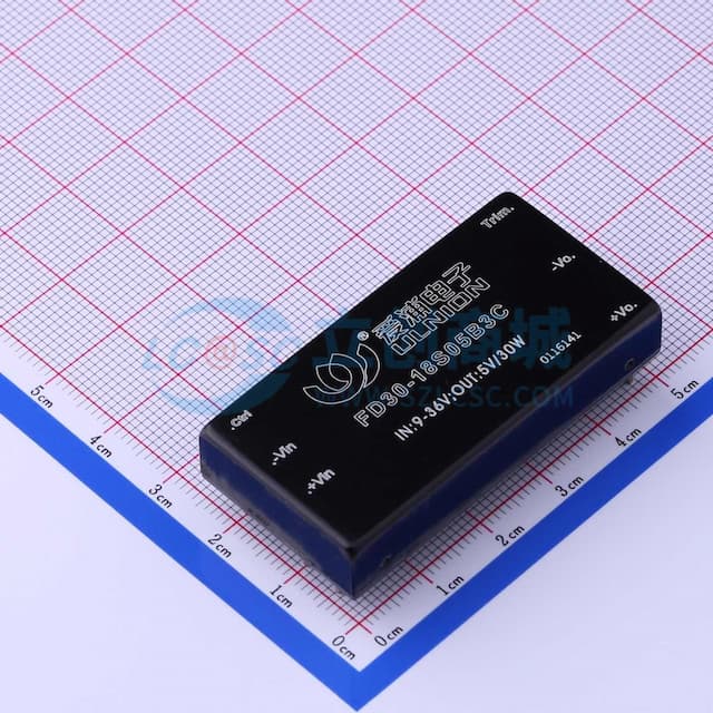 DC/DC模块电源，宽范围输入，30W输出功率，超薄封装【插件】实物图