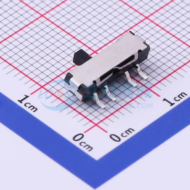 滑动开关13*3.5*2.0mm贴片侧拨四脚三档实物图