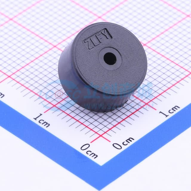 压电式无源蜂鸣器 Φ12*7mm 脚距5.0 弹簧针 【蜂鸣】实物图