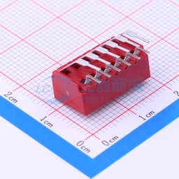 间距2.54mm 平拨,凸起式 6位拨码开关 【拨码】缩略图