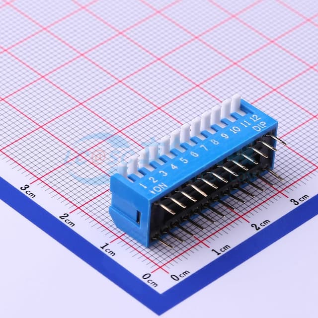 间距2.54mm 琴键 12位拨码开关 【拨码】实物图