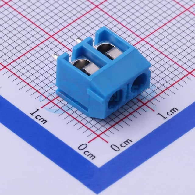 1x2P 5mm 直插 排数:1 每排P数:2【螺钉】实物图