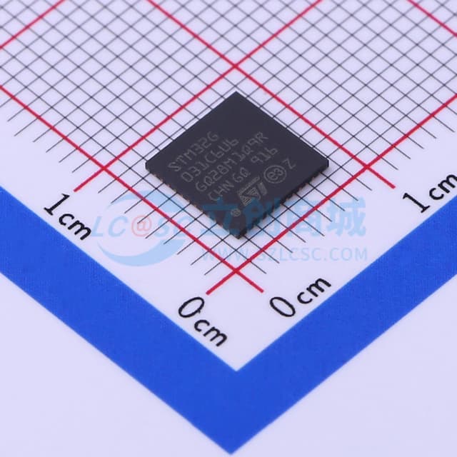 主流Arm Cortex-M0+ MCU，具有32 KB Flash存储器、8 KB RAM、64 MHz CPU、2x USART、定时器、ADC和通信接口，1.7-3.6V实物图