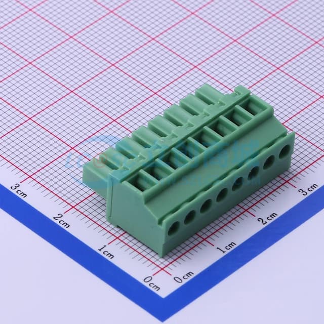 3.81mm 1x8P 排数:1 每排P数:8实物图