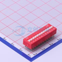 间距2.54mm 平拨,凸起式 12位拨码开关 【拨码】缩略图