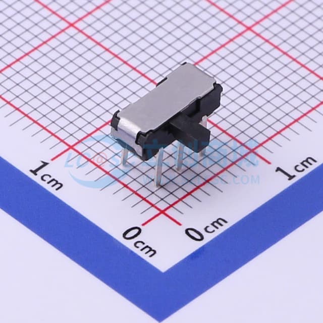 滑动开关9.1*3.5*3.0mm插件侧拨六脚二档 【插件】实物图