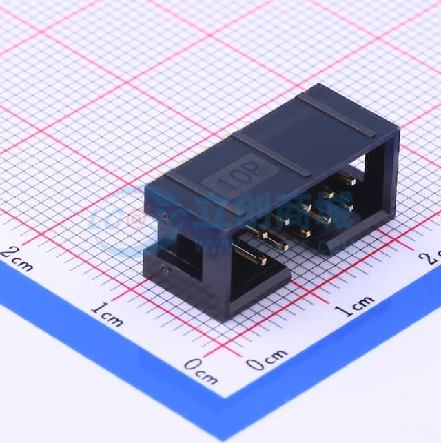 黑色 2.54mm 2x5P 排数:2 每排P数:5【ID】实物图