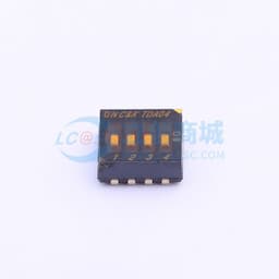 间距1.27mm 平拨,凹槽式 4位拨码开关缩略图