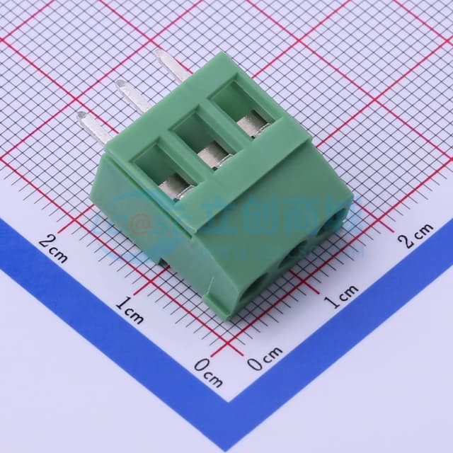 1x3P 5.08mm 直插 排数:1 每排P数:3【螺钉】实物图