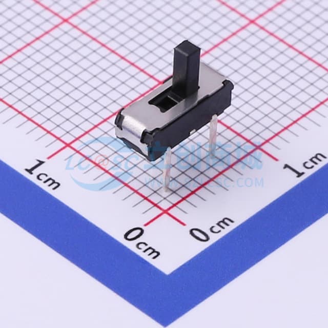 滑动开关9.0*3.5*4.0mm插件正拨三脚二档 【拨动】实物图