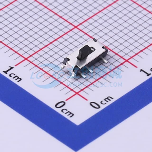 滑动开关6.6*2.7*1.5mm贴片正拨七脚二档实物图