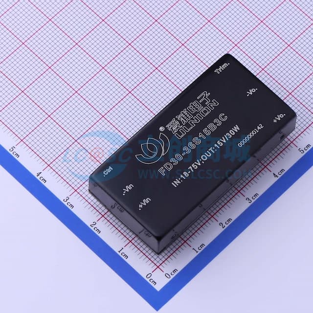 DC/DC模块电源，宽范围输入，30W输出功率，超薄封装【插件】实物图