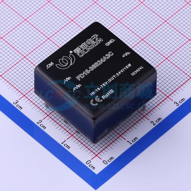 DC/DC模块电源，宽范围输入，15W输出功率【插件】实物图