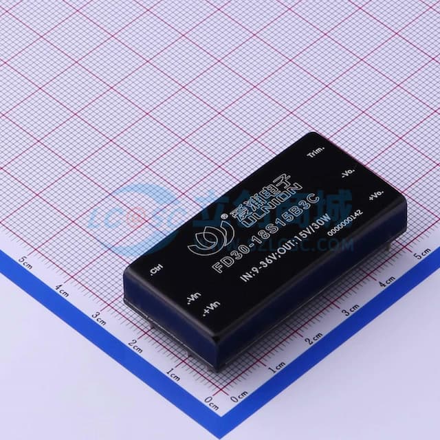 DC/DC模块电源，宽范围输入，30W输出功率，超薄封装【插件】实物图