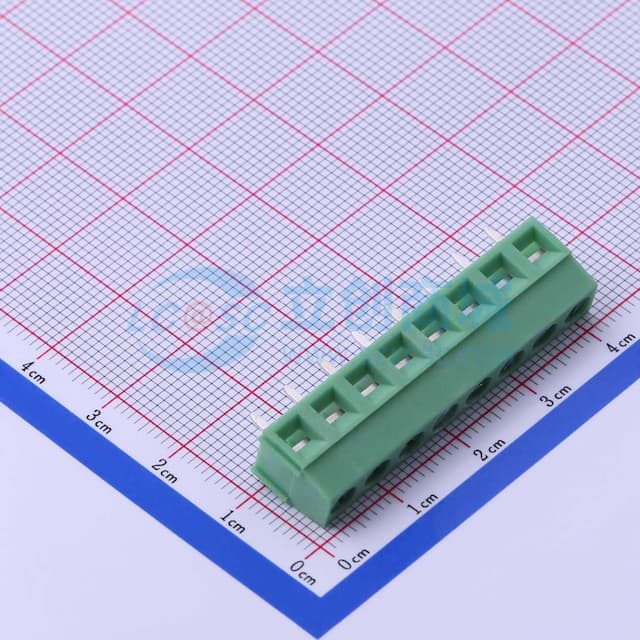 1x8P 5mm 直插 排数:1 每排P数:8【螺钉】实物图