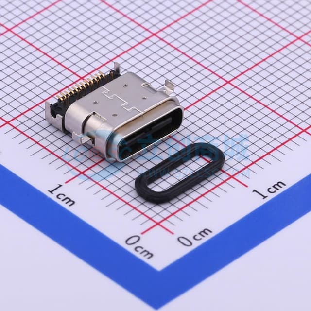 两件套 Type-C 母 卧贴实物图