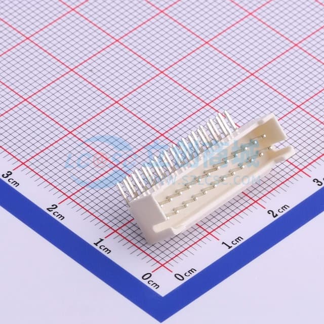 米黄 2x12P 间距:2mm 弯插【插件】实物图