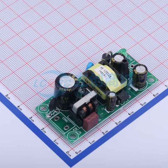 裸板开关电源，12V1A电源模块(输入输出留孔)实物图