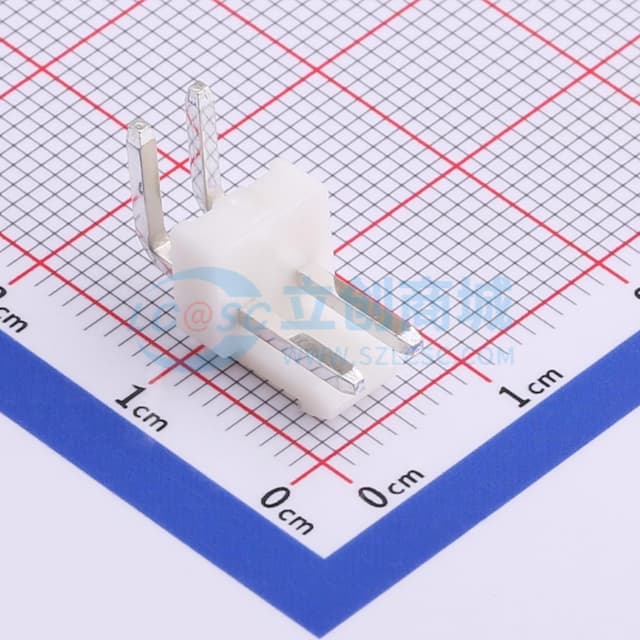 1x2P 间距:3.96mm 弯插 系列:VH 【插件】实物图