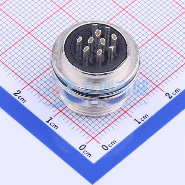 PLT航空插头 16开孔10芯反插插座实物图