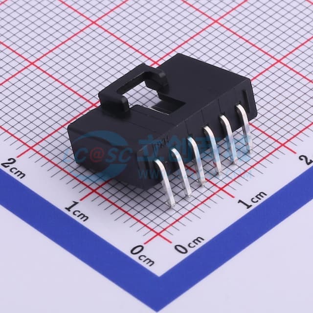 黑色 1x6P 间距:2.54mm 弯插【插件】实物图