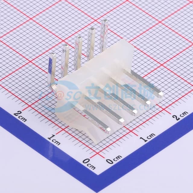 1x5P 间距:3.96mm 弯插 系列:CH 【插件】实物图