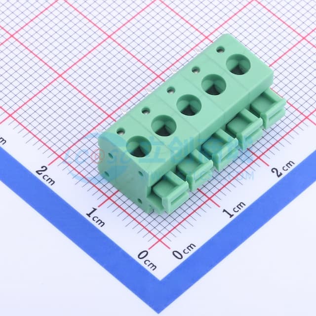 1x5P 5mm 每排P数:5 排数:1 【插件】实物图