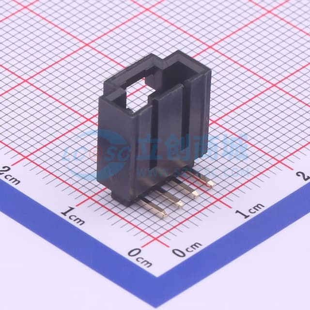 1x4P 间距:2.54mm 弯插 【插件】实物图