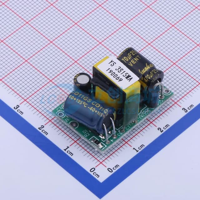 裸板开关电源，15V200mA电源模块(输入输出留孔) 【插件】实物图