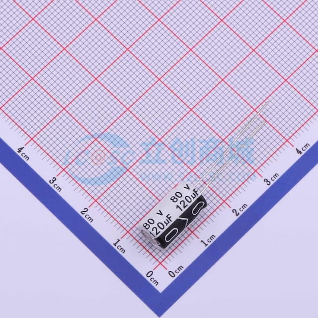 120uF ±20% 80V 【插件】实物图