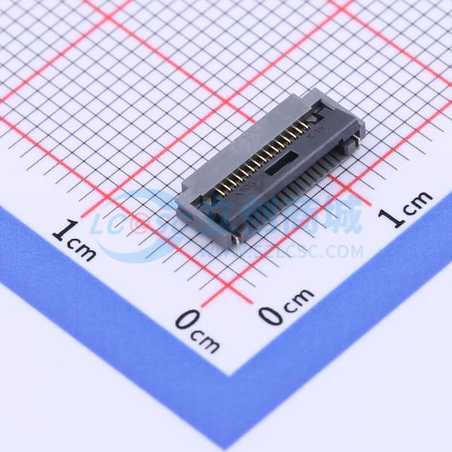 间距:0.5mm P数:15P 翻盖式 下接实物图