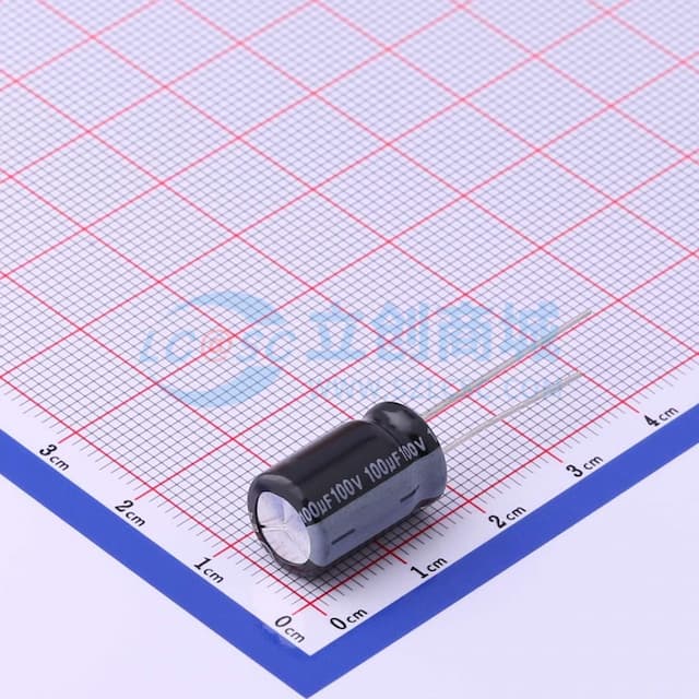 100uF ±20% 100V 【插件】实物图