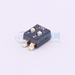间距2.54mm 平拨,凸起式 2位拨码开关缩略图