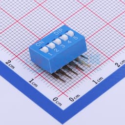 拨码开关蓝色05P-90度 间距2.54mm 立式侧插侧拨5位DIP缩略图